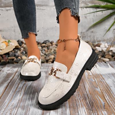 Британский стиль рабочая обувь белый темперамент маленькие кожаные туфли женские 2025 весна и осень внешняя торговля универсальные новые плоские лоферы одинарные туфли