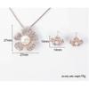 2025 New Design Flower Pearl Diamond Rose Gold Flower Ladies Jewelry Set