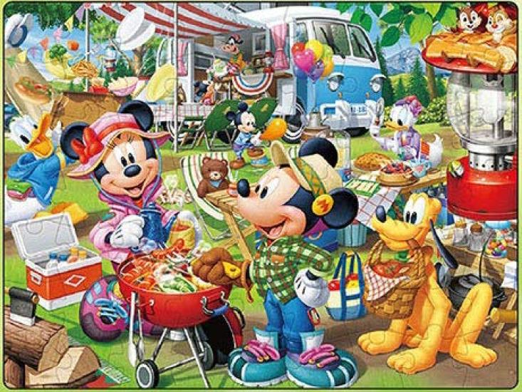 Tenyo Children's Puzzle Disney Everyone's Camping 63-Piece Children's Puzzle 3D Magic Jigsaw Puzzle Series DL63-699 Coat with Storage Cover for