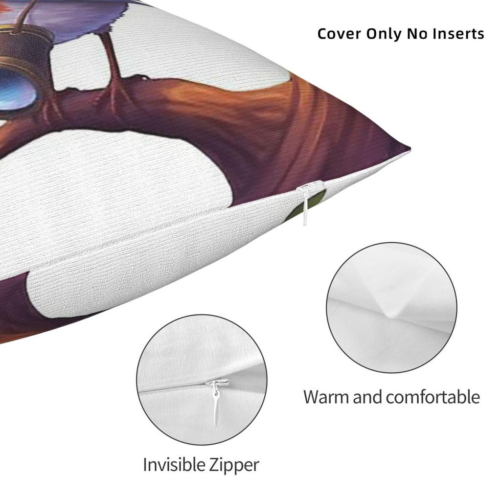 Bird Watcher Binoculars Square Pillowcase Polyester Linen Velvet Pattern Zip Decor Throw Pillow Case Sofa Cushion Cover