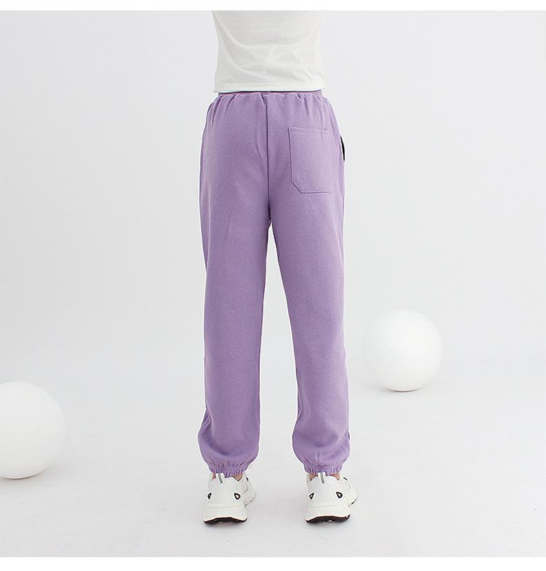 Штаны для девочек, осенние новые спортивные штаны, однотонные повседневные универсальные детские однотонные детские штаны среднего и большого размера для девочек