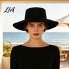 Wide Brim Fedora for Women Flat Top Hat, Wool Blend Derby Cap, Retro Jazz Polyester Warm Winter Cap Felt Hat Women, Events & Daily Wear Classic