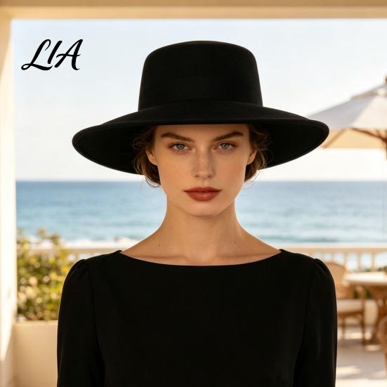 Wide Brim Fedora for Women Flat Top Hat, Wool Blend Derby Cap, Retro Jazz Polyester Warm Winter Cap Felt Hat Women, Events & Daily Wear Classic