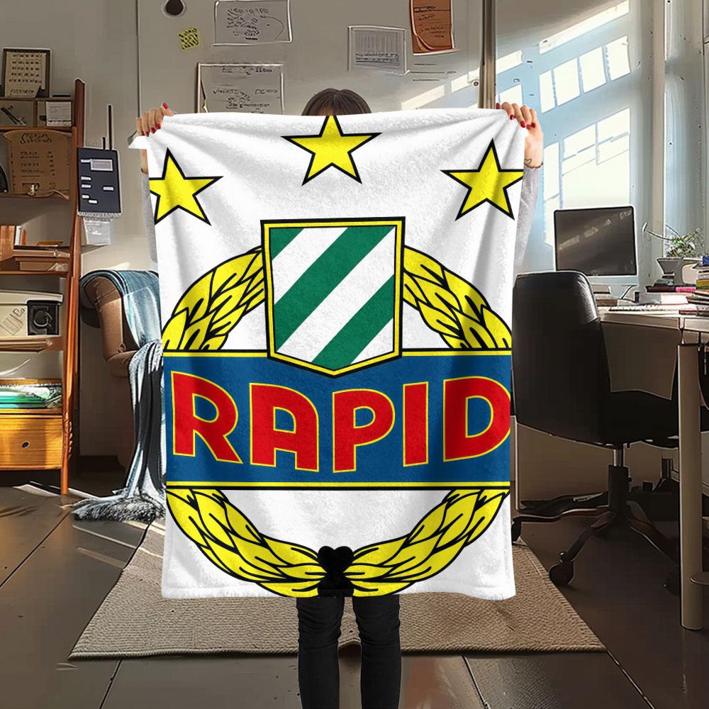 Rapid Wien logo FlAannel Blanket, High quality Comfortable for All Seasons, Home Decor, Warmth and Comfort