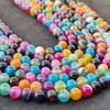 Natural Colored Rainbow Mix Striped Banded Agate Beads, Gemstone Beads, Loose Round Beads, 14-15 Inch Strand, 6mm 8mm 10mm Size Stone Beads.