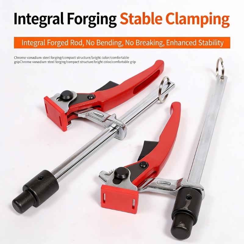 2Pcs Desktop Quick Acting Hold Down Clamp Universal Adjustable Fixed Clip Ratcheting Table Clamp Easy to Install