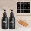 500ml Shampoo Bottles Bathroom and Kitchen Soap Dispenser Empty Bottles Wall Decor Hands Soap Sub-bottle with Labels with Tray