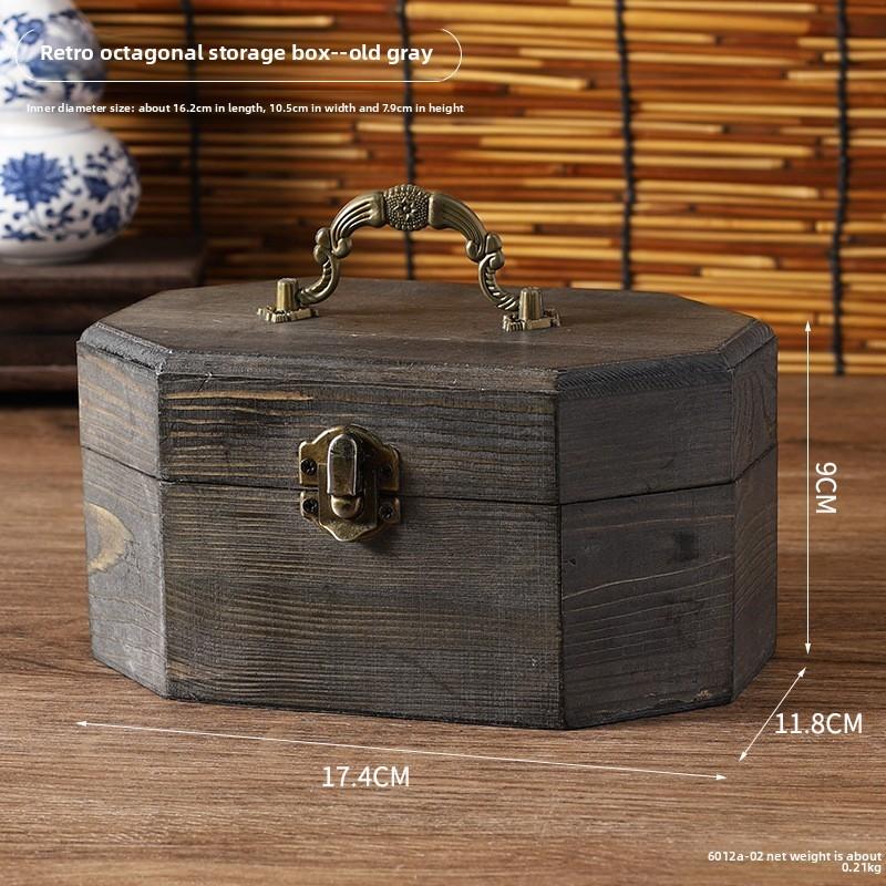 Vintage Chinese Style Wooden Storage Box With Lid For Jewelry Tea Snacks Home Decor