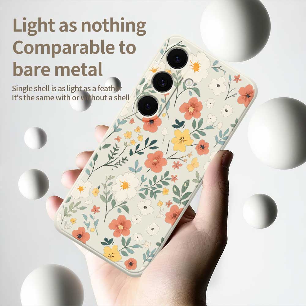 Для Samsung Galaxy S25 FE Чехол С принтом «Цветочный сад», Прямые края, ТПУ Задняя крышка для телефона