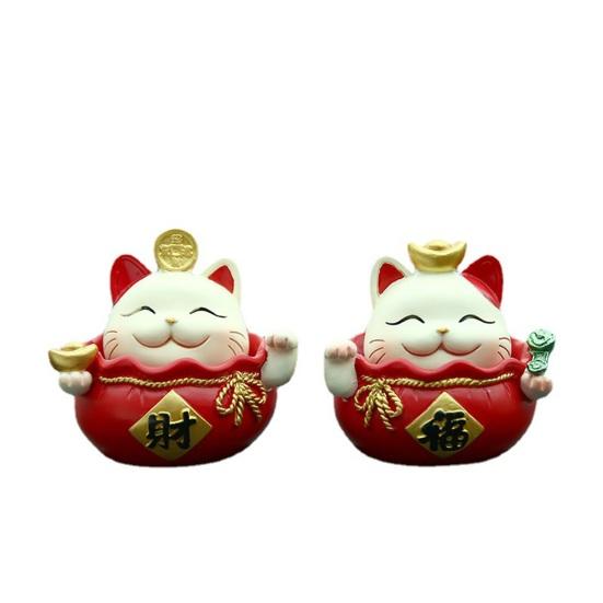 Украшение Lucky Cat, мелодия удачи, орнамент из смолы, изысканная статуя мультяшного кота, домашний офис