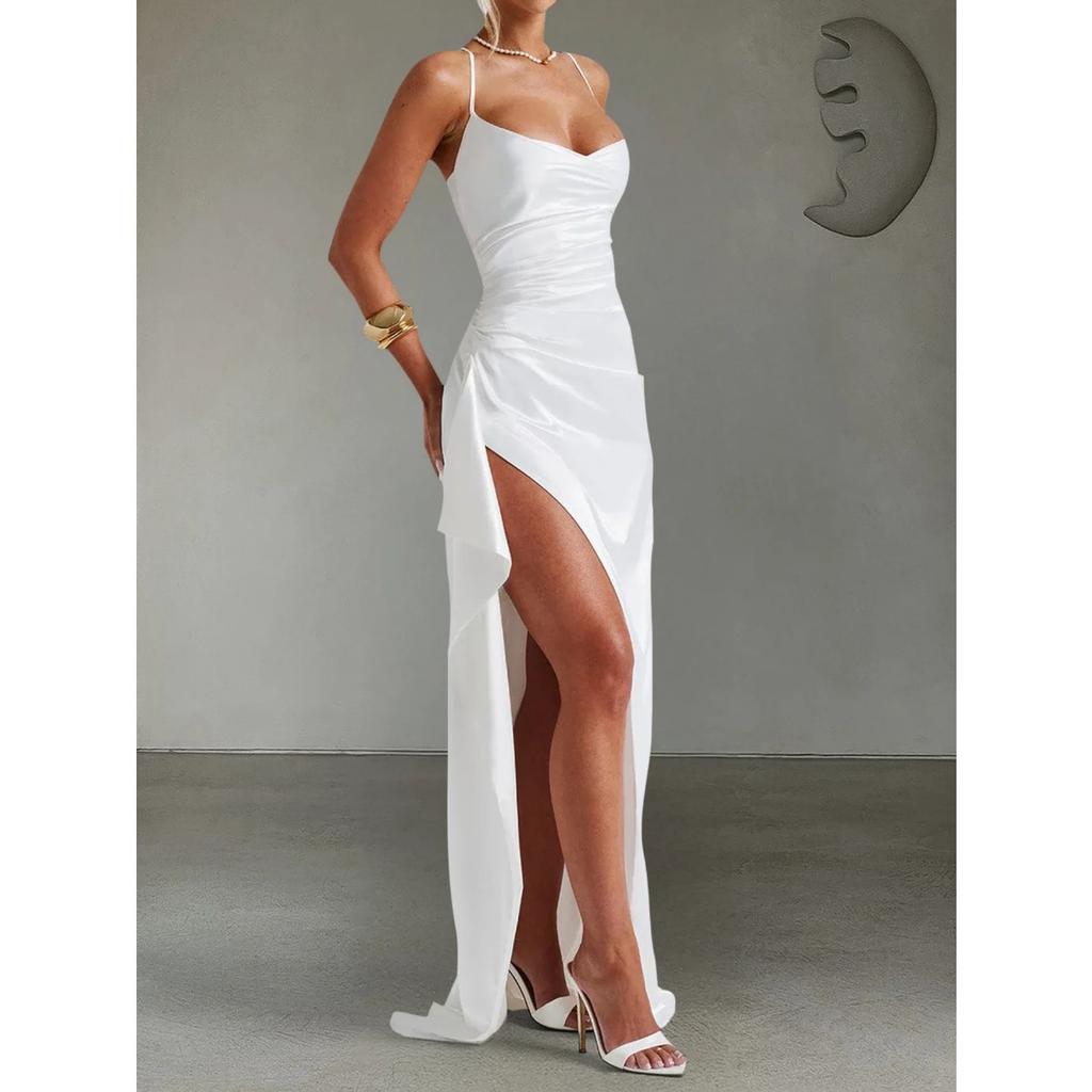 LYRIA Женское платье Элегантная мода Красивые женские платья Вечерние платья для вечеринки Новинка Y2K Сексуальное платье-халтер с запахом на бедрах Длинные платья