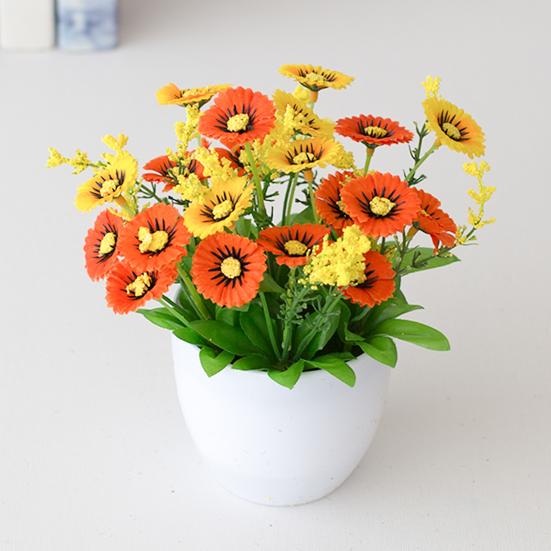 Artificial Flower Pot Chrysanthemum Desktop Decor Plastic Everlasting Fake Potted Plant