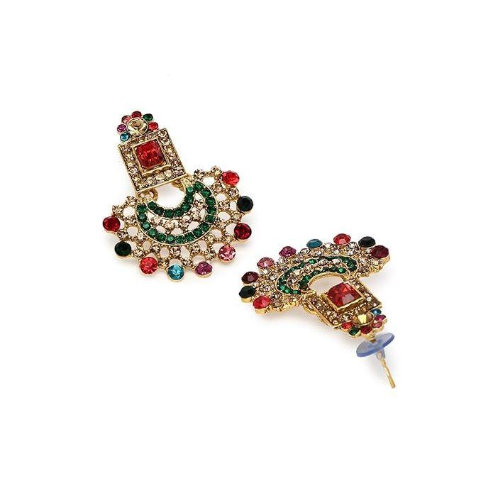 Sukkhi Graceful Curve Shaped Gold Plated AD Stones Choker Necklace