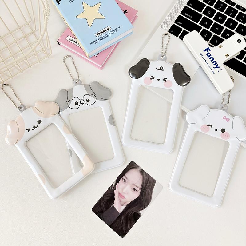 1 шт. 3-дюймовый держатель для фотокарт Kawaii Kpop держатель для фотокарт брелок Ins Idol фотокарточка протектор фото рукава чехол для автобусной карты