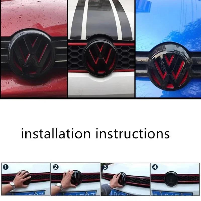 qwe3Car Sticker For VW Volkswagen Jetta MK5 Golf For VW Volkswagen Car Front Grill Badges Rear Trunk Emblem Lid Covers Logo Sticker