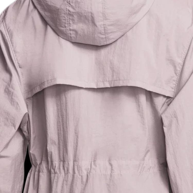 Under Armour Однотонная плиссированная тканая рабочая куртка с капюшоном на молнии, женские куртки Fatigue-Gray 1386455-015