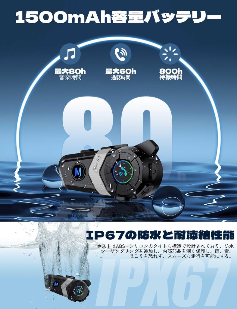 2024 & 2-е поколение, Мотоцикл, Интерком, Bluetooth 5.3, Шлем, Динамик, Качество звука HIFI, IPX7