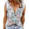 Women Tanks Sexy V Neck Sleeveless Summer Tops Vest 3D Print Pink Donkey Tops