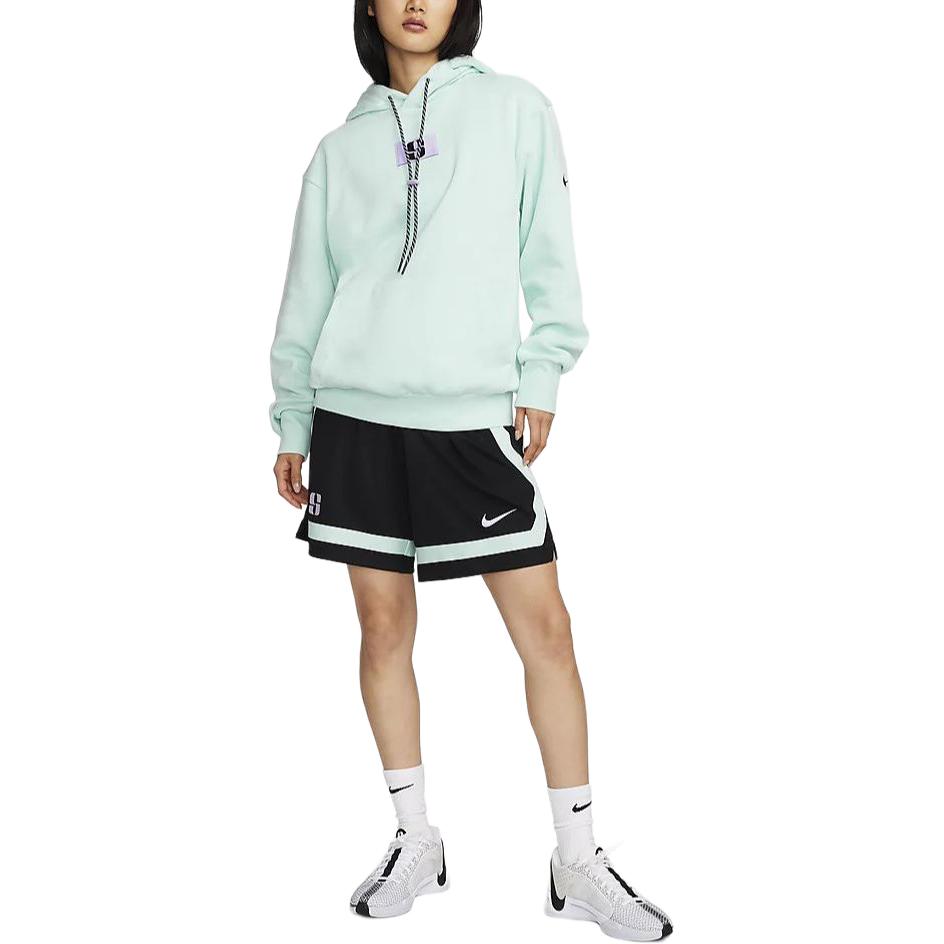 Nike Sabrina Letter Tag Hooded Fleece Casual Sweatshirt Women Tops Ice-Jade-Blue FJ4450-346