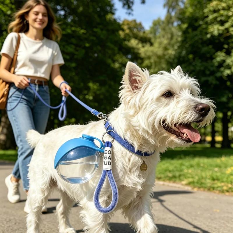 Portable dog waterbottle travel cat water dispenser with bowl leak-proof puppy water bottle for walking and hiking pet food bowl