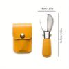 Stainless Steel Folding Shoe Horn PU Leather Small Bag Keychain Lazy Shoe Lifter Portable Shoe Puller Helper Men Women Daily Use