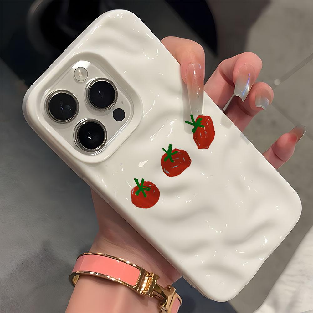 Ручная работа Чехол для телефона с помидорами для iPhone 17 Air 16 15 13 12 11 Pro Max Pro Plus Ударопрочный Тонкий Fit Carcasa Чехол