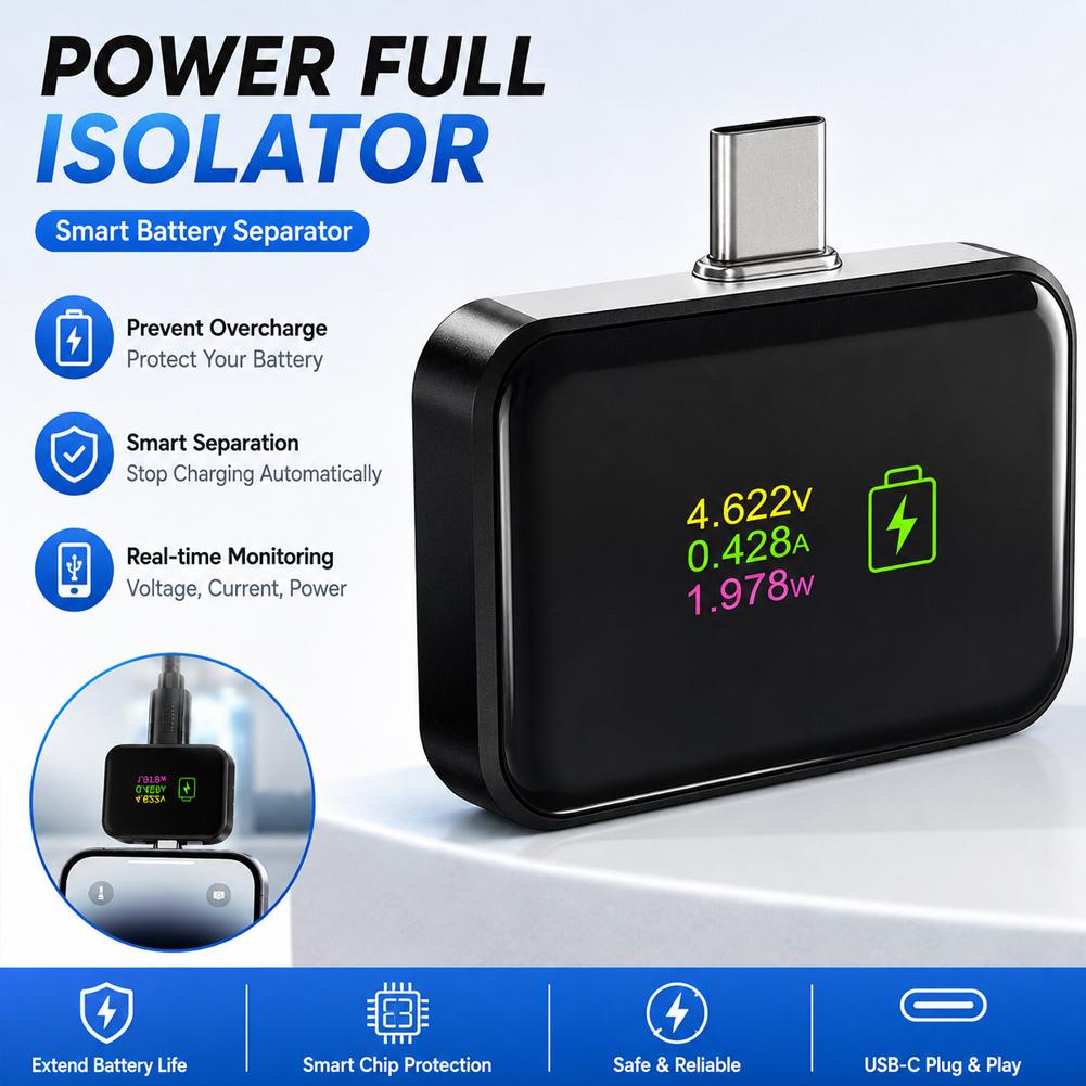 140W Smart Auto Stop Charging Adapter Type C Full Charge Disconnect Protector Overcharge Protection for Phone Laptop