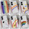 Phone Case For Vivo Y90 Y91C Y9s Y97 Y77e Y55 Y51 Y52 Y73 Y75 Y83 Luxury Shockproof Matte Transparent Soft Silicone TPU Cover Rainbow For Vivo Bumper