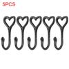 1/5PCS Home Decor Vintage Wall Mounted Cast Iron Coat Hooks Key Holder Heart Shape