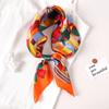 70*70cm Fashion Silk Satin Hair Scarf Women Handkerchief Printed Female Square Head Bandana Small Neck Muffler Hijab Lady Girl