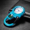 Часы с зажимом, карабином, часы с карабином, компас, аналоговый дисплей, брелок, кварцевые часы, часы с зажимом, компас, карманные часы для отдыха на открытом воздухе, синие, унисекс