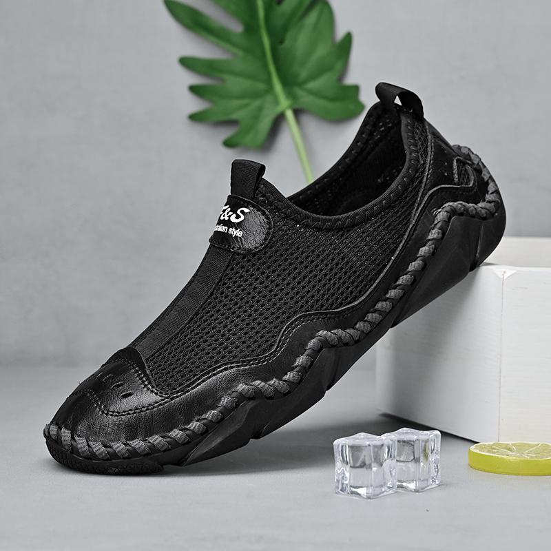 Модная мужская обувь, удобные мокасины для воды, модная летняя обувь, мужская повседневная обувь, сетчатые дышащие туфли на плоской подошве, мужские кроссовки