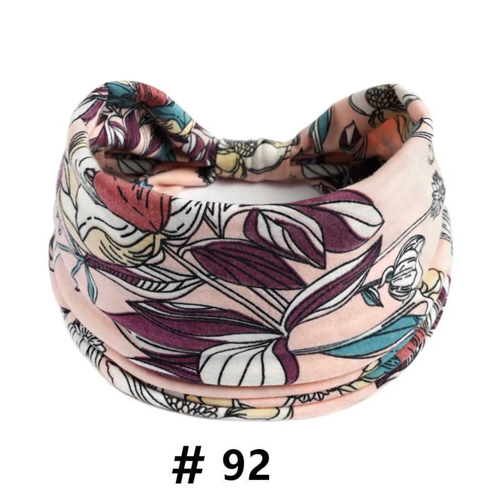 Бохо повязки на голову для женщин Хлопковые широкие повязки на голову Эластичная повязка для волос Нескользящая для тренировок Йоги Бега Тюрбан Головной убор Аксессуары для волос