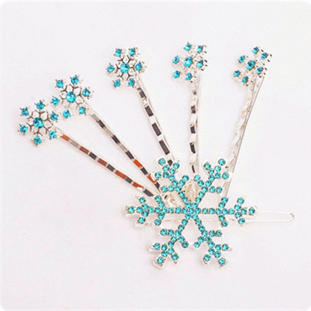 Cute Girls Princess Barrette Comb Snowflake Hairpin Crystal Hair Clip Jewelry