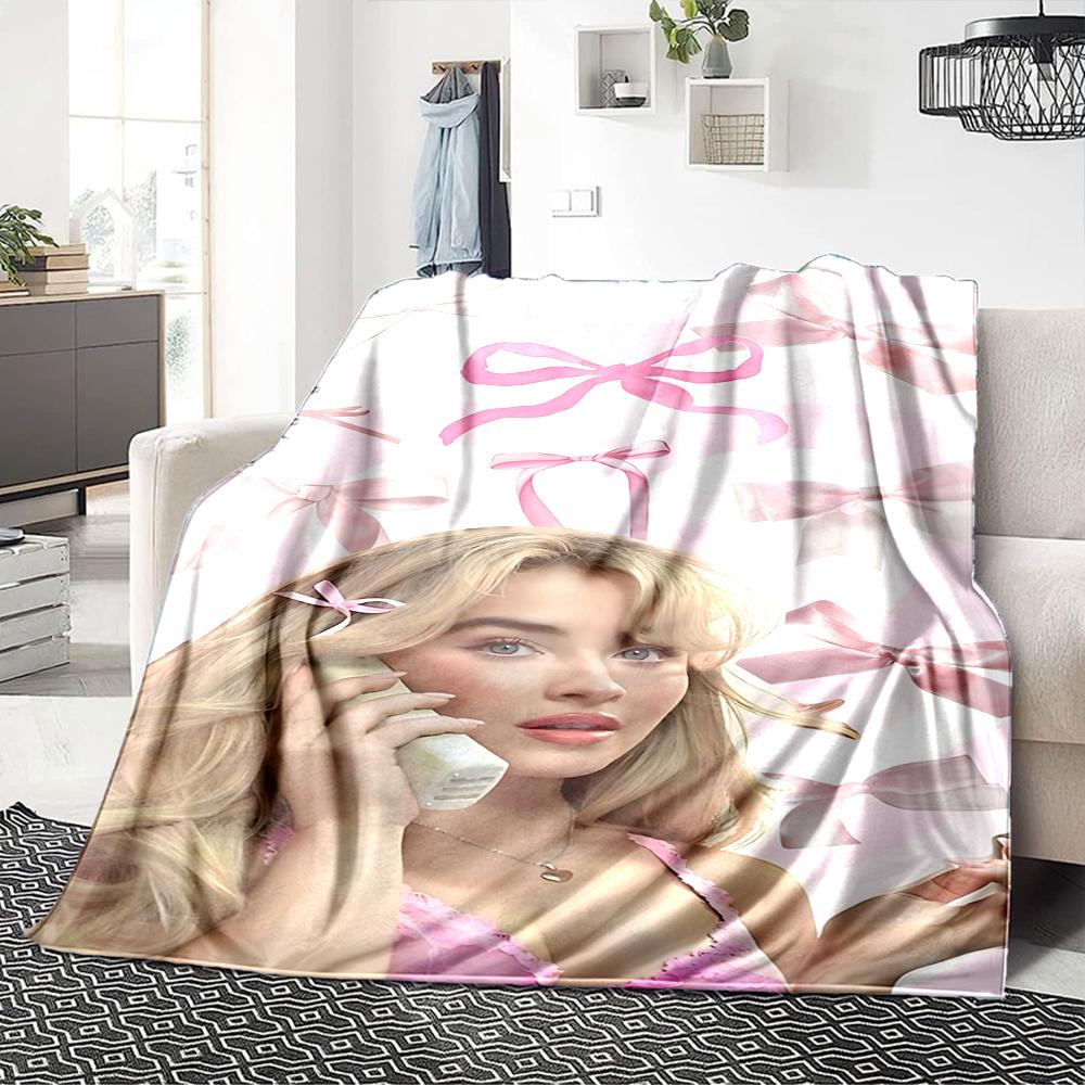 Sabrina Carpenter Blanket Soft Throw Blanket For Home Bedroom Bed Sofa Travel Office Solid Christmas Blanket
