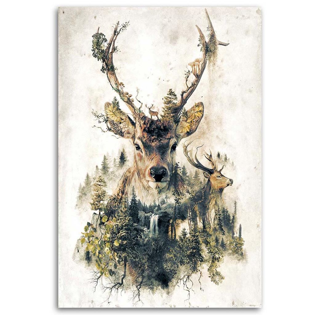 Canvas Print Deer Abstract Animals Nature