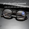 Vintage And Elegant High-End Presbyopia Glasses Anti-Blue Light Glasses Round Spectacles Optical Prescription Eyewear 1 To +4.0