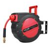 50Ft+5Ft Enclosed Retractable Air Hose Reel, 3 8in Hybrid Hose Air Compressor Hose Reel with Self guiding Reel for Any