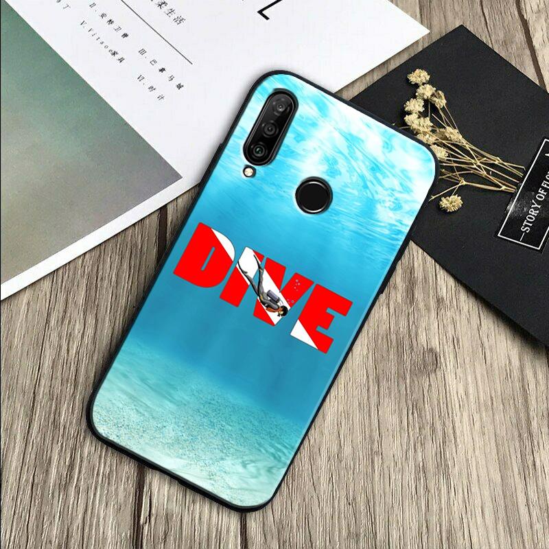 Diver Down Scuba For Huawei Nova Y91 Y90 Y60 Y70 Y61 Y72 Y73 3i 7i 8i 11 12i 9 10 SE P20 P30 Pro P40 Lite Case