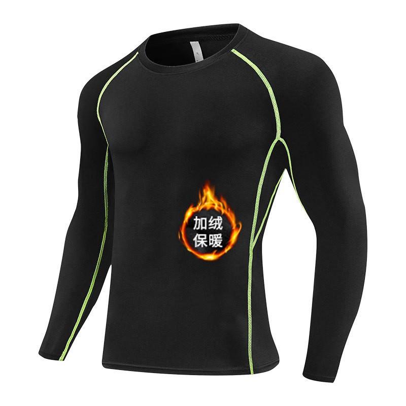 Mens Quick-Dry Compression Long Sleeve Cycling Jersey Breathable Athletic Base Layer Running Gym Basketball Training