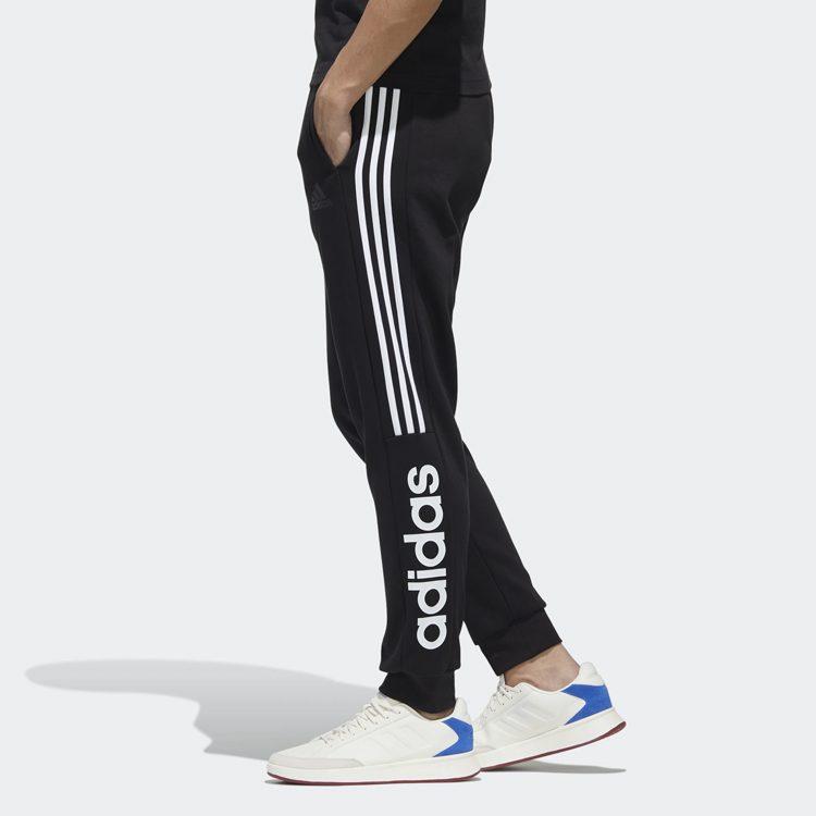 adidas Теплые ветрозащитные свободные повседневные длинные вязаные спортивные штаны с флисовой подкладкой мужские черные GD5473