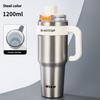 Летний Новый СтильПортативная Кофейная Кружка Ледяной Король Большая Вместимость Открытие Одним Нажатием с Трубочкой Автомобильная Кружка для Сохранения Тепла и Холода