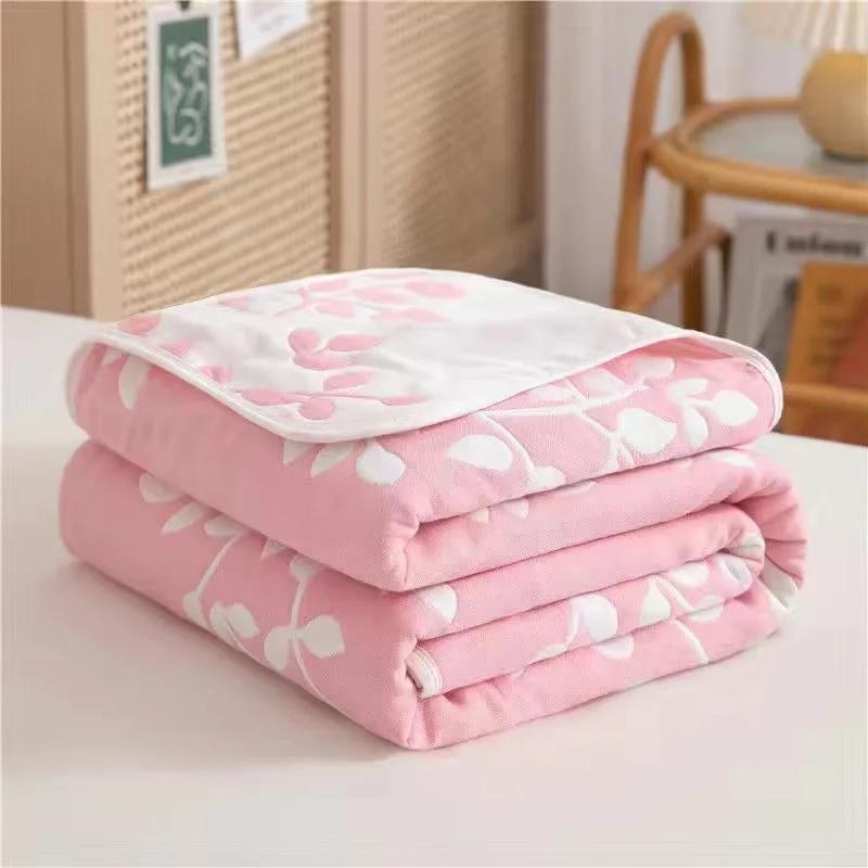 Nordic Throw Blanket For Beds Cotton Gauze Towel Quilt Adult Kawaii Blanket Summer Thickened Sofa Cover Soft Cartoon Bedspread
