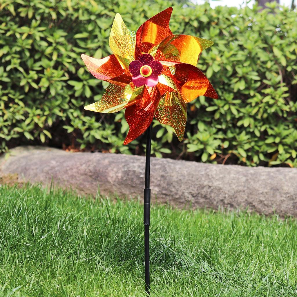24CM Octagonal Children's Windmill Stall Bird Color Plastic Decoration Stall Toy DIY