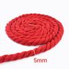4/5/10/20M Red Sewing 3 Shares Twisted Cotton Cords 5-20mm Bag Belt Macrame Cord Knapsack Braided Rope DIY Clothes Accessories