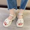 Fairy Style Roman Sandals Female Spring 2025 New Fashion Retro Versatile Small Platform Beach Shoes Tide