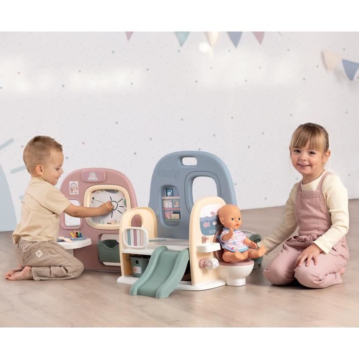 Smoby - baby care - crèche 5 espaces + 27 accessoires - poupon jusqu'à 42 cm