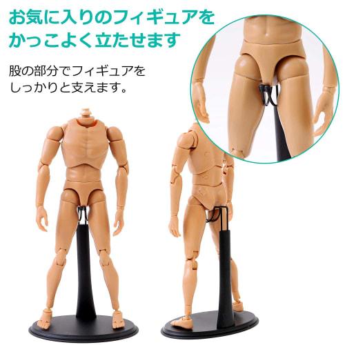 1/6 Scale Simple Doll Stand, Black, Tamashii Stage Base, Drawing Doll Display Stand, W136 x D97 x H120-200mm, Crotch Fixation (3 pieces/A) by Aisaki