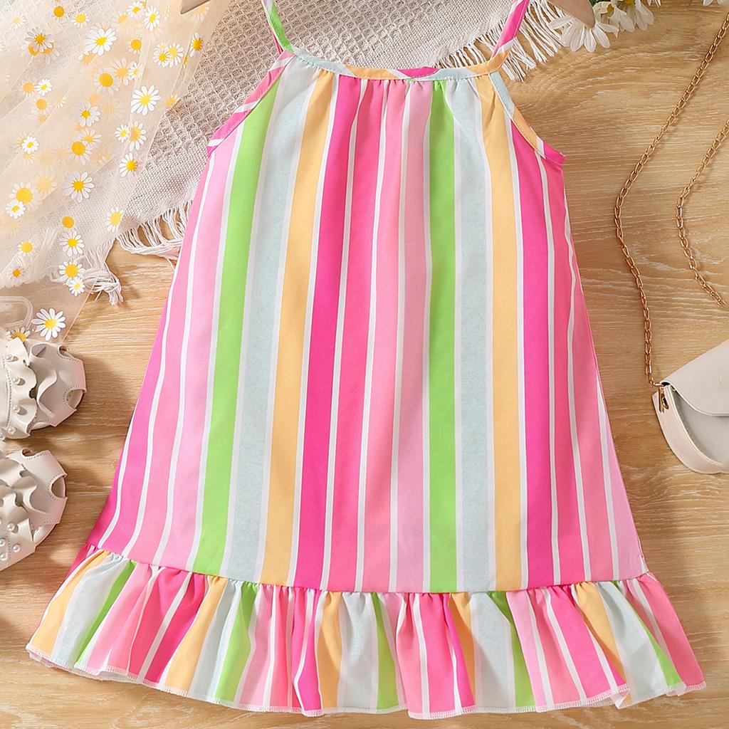 Платье-халтер в цветную полоску для девочек от 9 месяцев до 5 лет