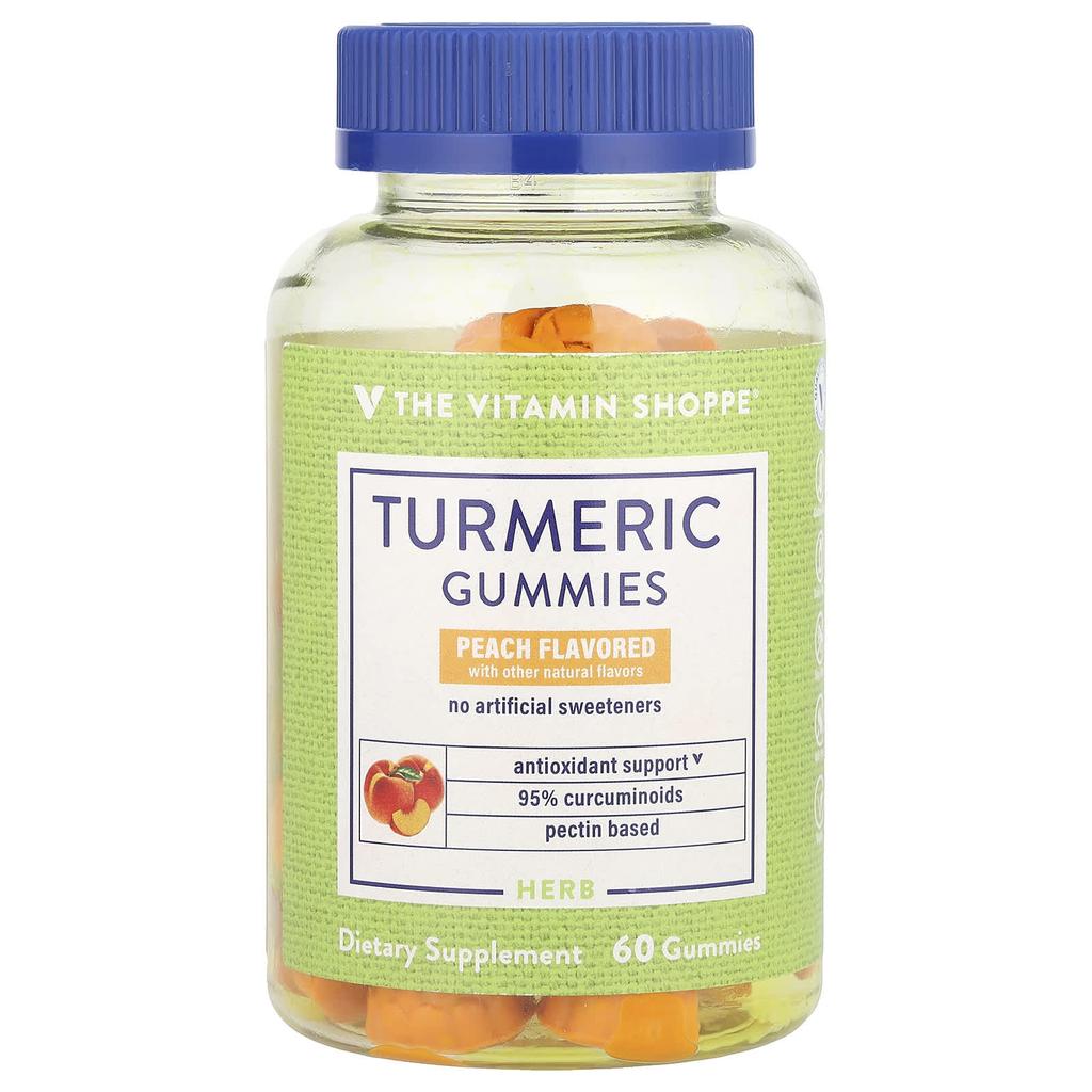 the Vitamin Shoppe Turmeric Gummies, Peach, 60 Gummies